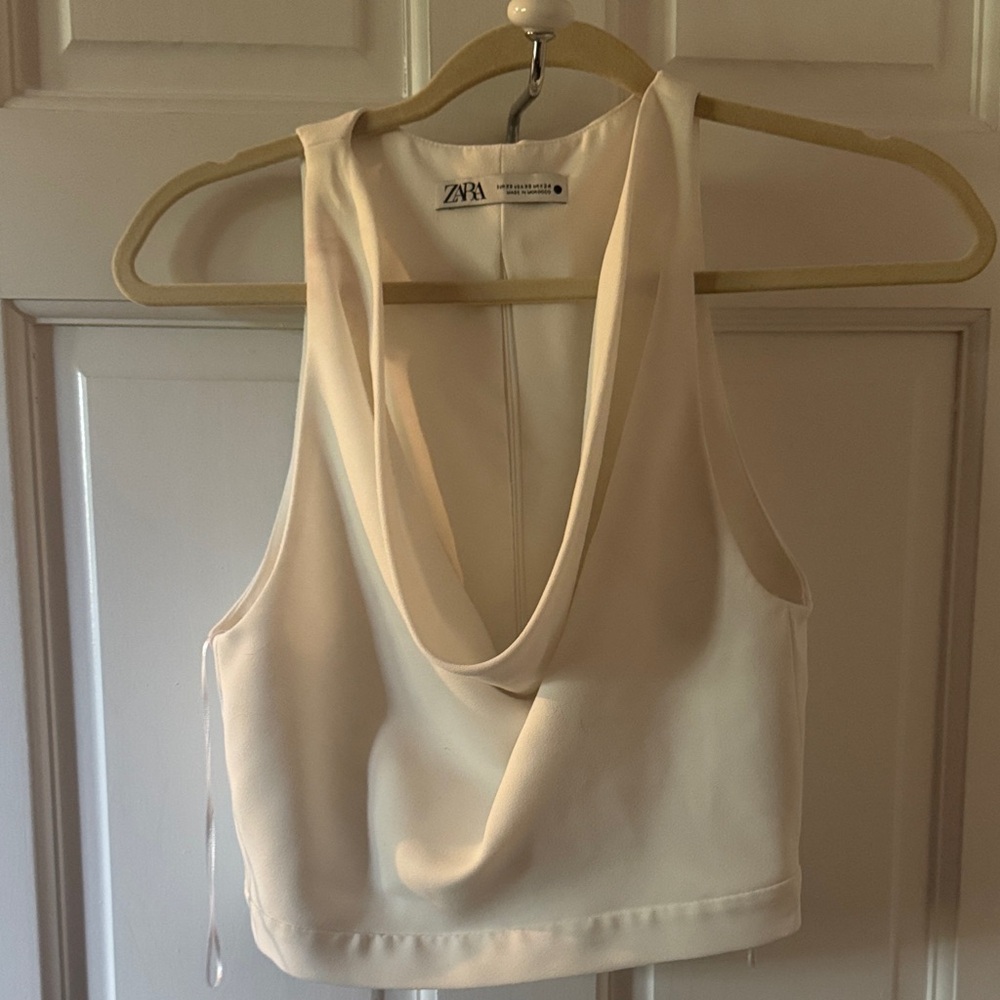 Zara Elegant Cream Tank Top